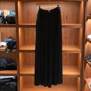BCBG pleated black maxi silk skirt